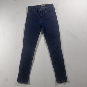 Levi's Women's 721 Dark Wash High Rise Blue Denim Skinny Jean Size 25